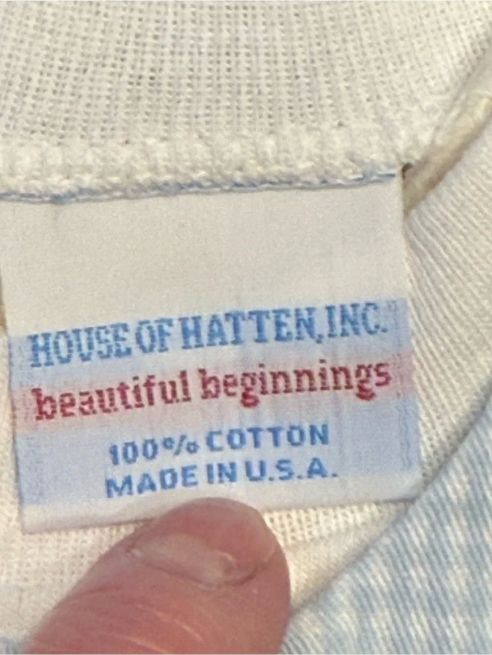 House of Hatten Vintage Blue Gingham Matching Set with Embroidered Lambs 0-3 mos